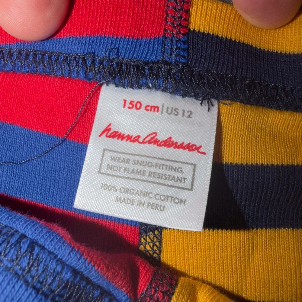 Hanna Andersson Kids Striped Organic Cotton Pajama Set Multi Color Size 12 150cm